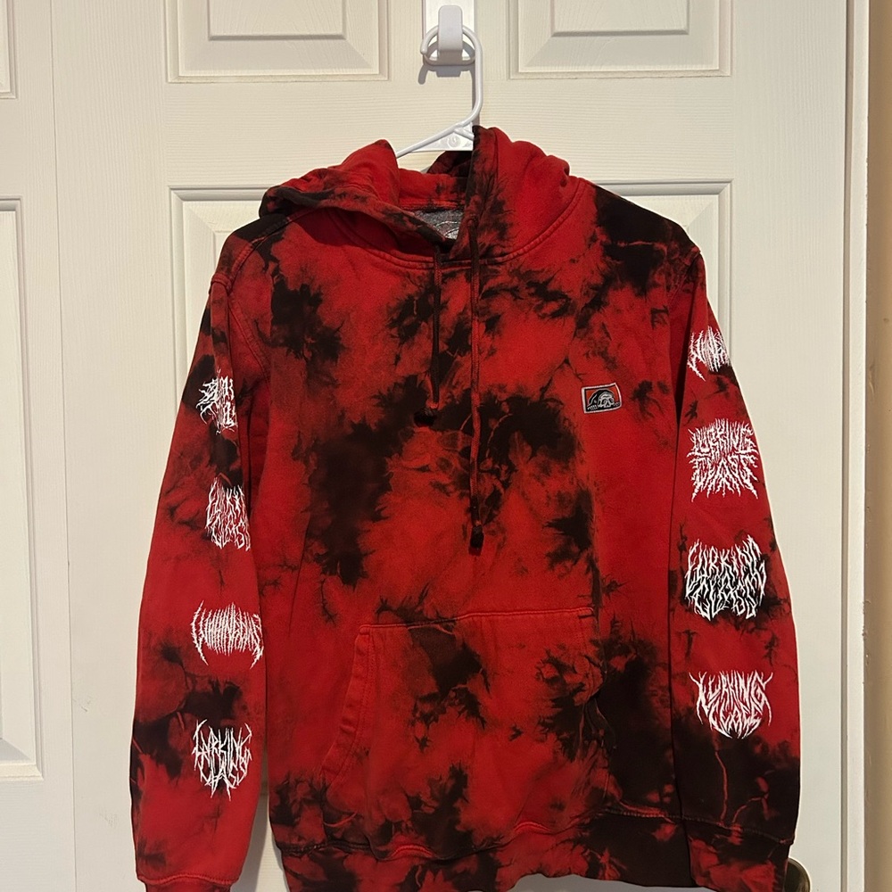 Red and Black Tie-Dye Hoodie
